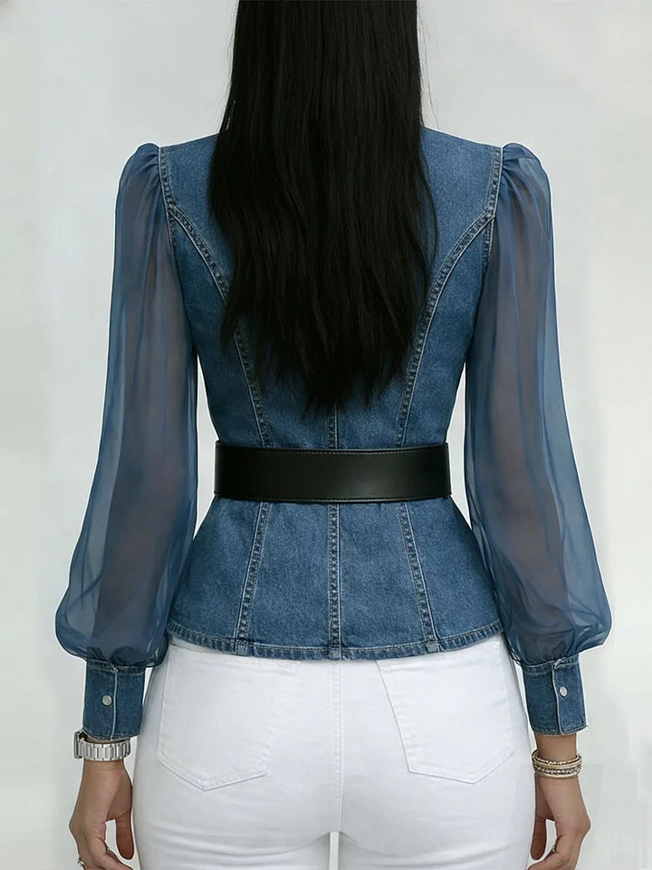 Séraphine™ — Blusa elegante ajustada con cinturón refinado