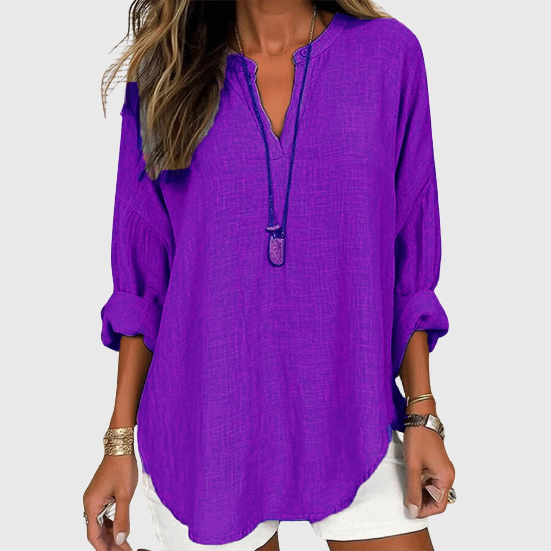 Lenara™ | Camisa de Playa Elegante y Fluida