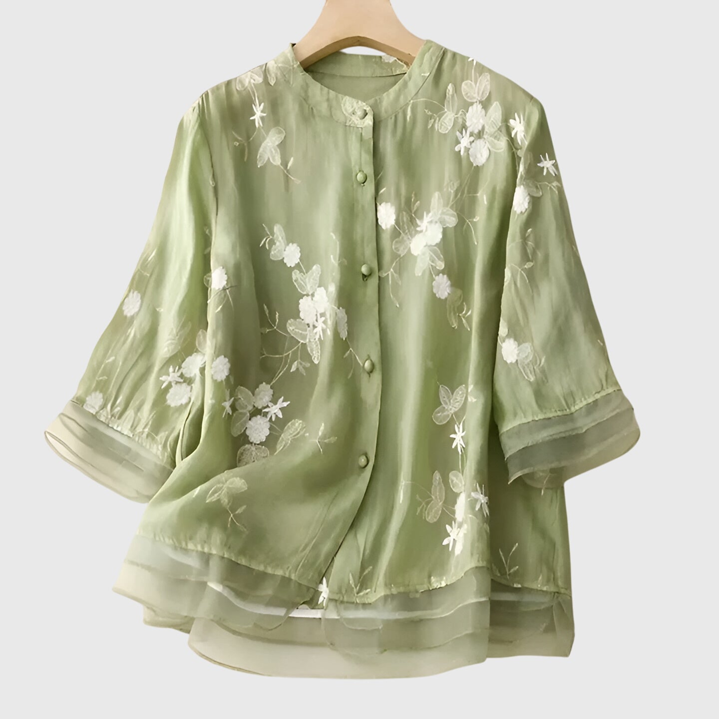 Nellie | Top Elegante con Flores Bordadas