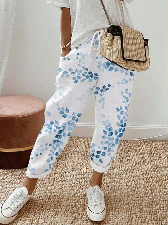 AZURELLE – PANTALONES FLORALES RELAJADOS