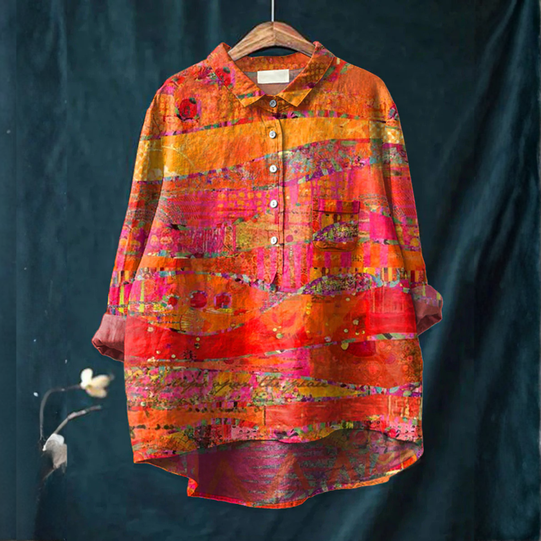Vanessa – Camisa de lino con estampado
