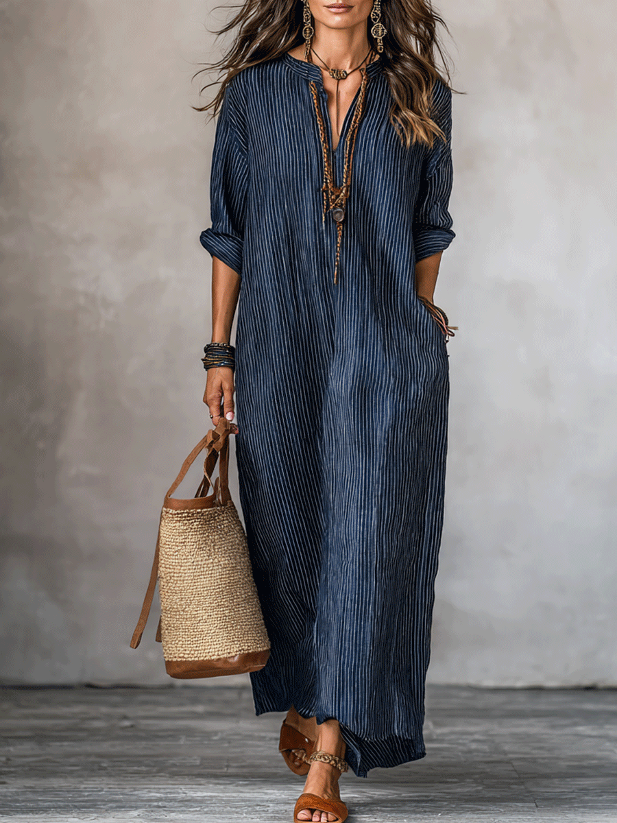 Vestido Maxi Loose-Fit Indigo Nómada