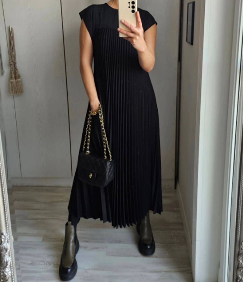 Sophia - Elegante Vestido Maxí Plisado
