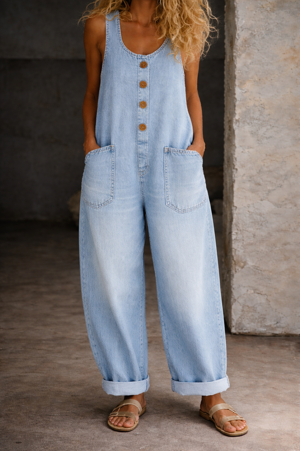 Sadie | Overoles de Denim de Algodón Lavado Vintage
