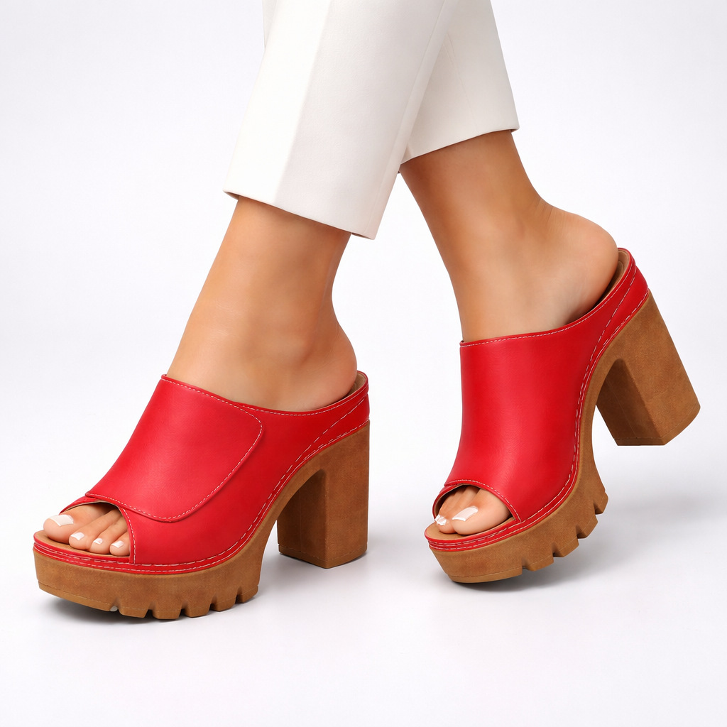 Mizella | Sandalias de Plataforma Elegantes con Tacón Ancho