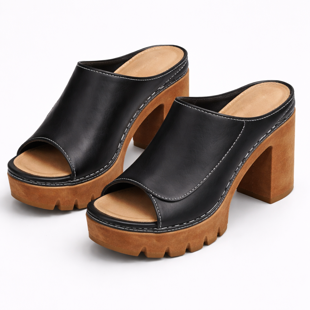 Mizella | Sandalias de Plataforma Elegantes con Tacón Ancho