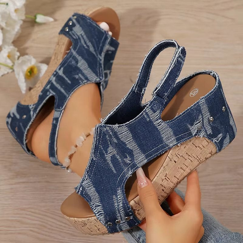 Deni | Sandalias de Cuña de Corcho