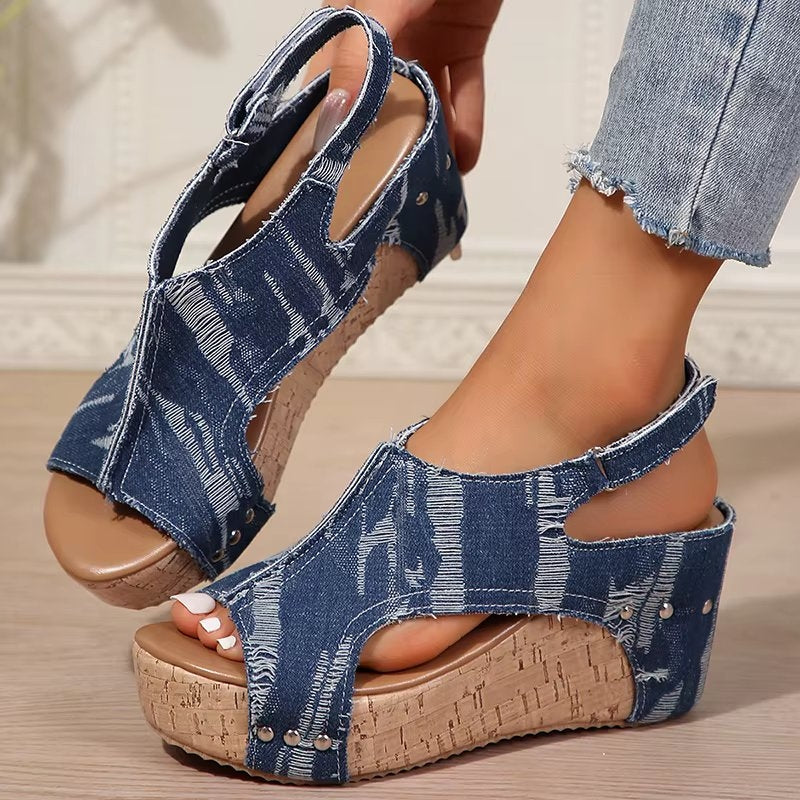 Deni | Sandalias de Cuña de Corcho