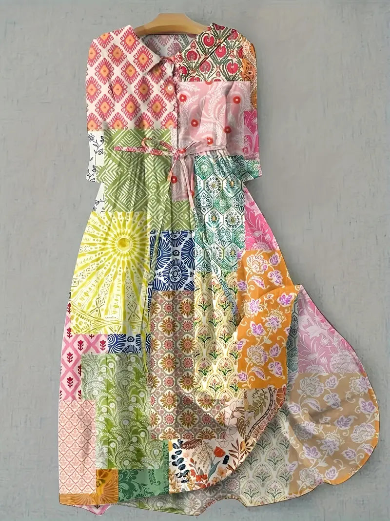 Juliette | Vestido de patchwork artístico