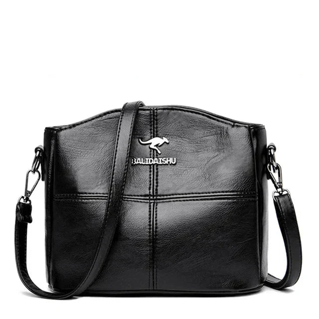 Elegante Bolsa Tote y Crossbody de Cuero Bordado para Mujeres