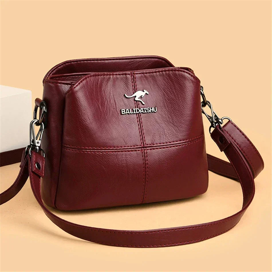 Elegante Bolsa Tote y Crossbody de Cuero Bordado para Mujeres