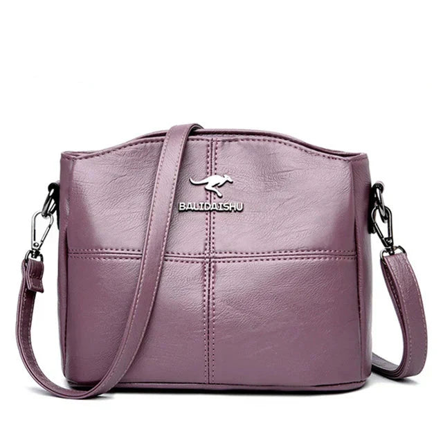 Elegante Bolsa Tote y Crossbody de Cuero Bordado para Mujeres