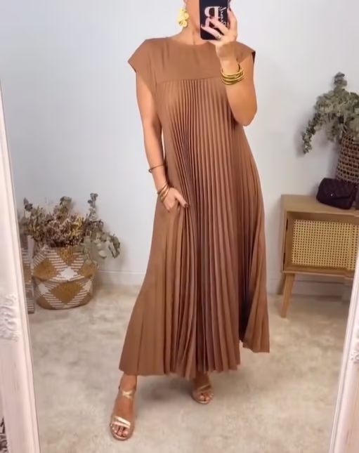 Sophia - Elegante Vestido Maxí Plisado