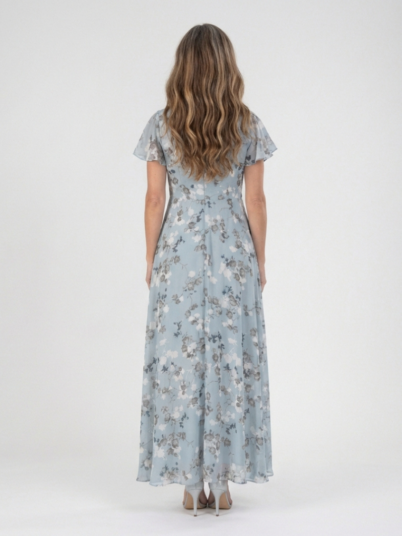 Ismeria | Vestido Maxi de Chiffon con Flores