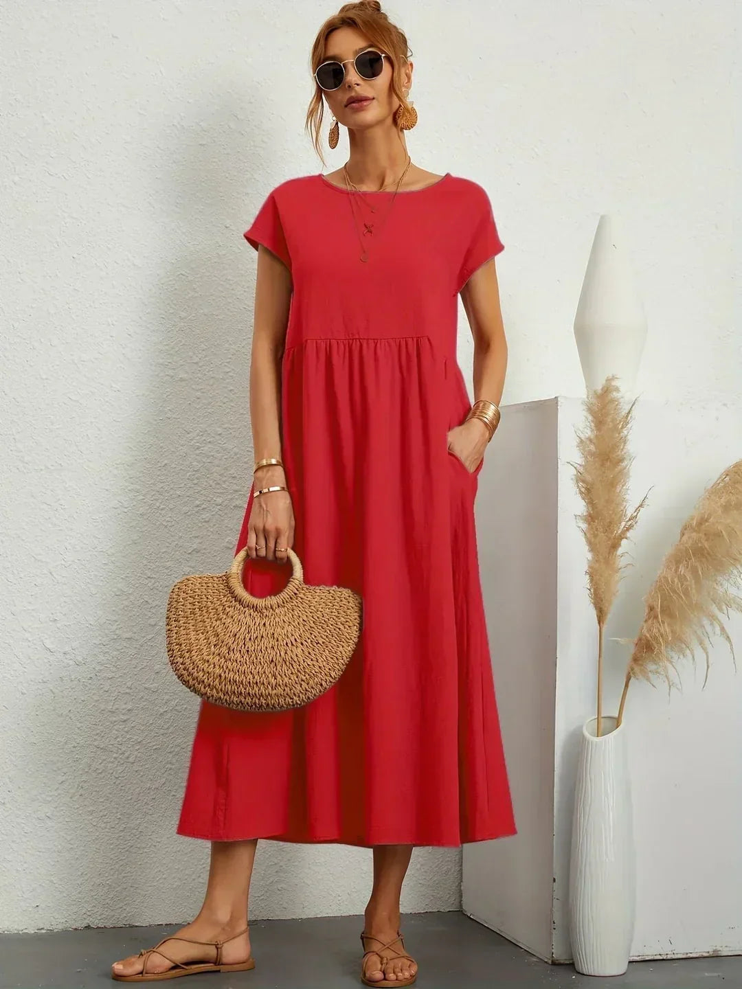 Maria™ | Vestido elegante con cuello redondo