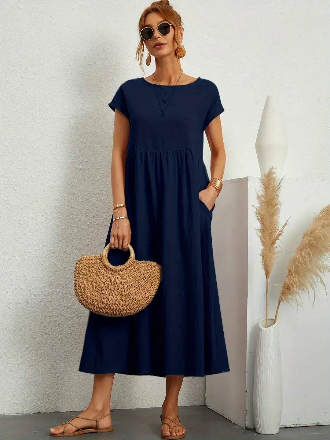 Maria™ | Vestido elegante con cuello redondo