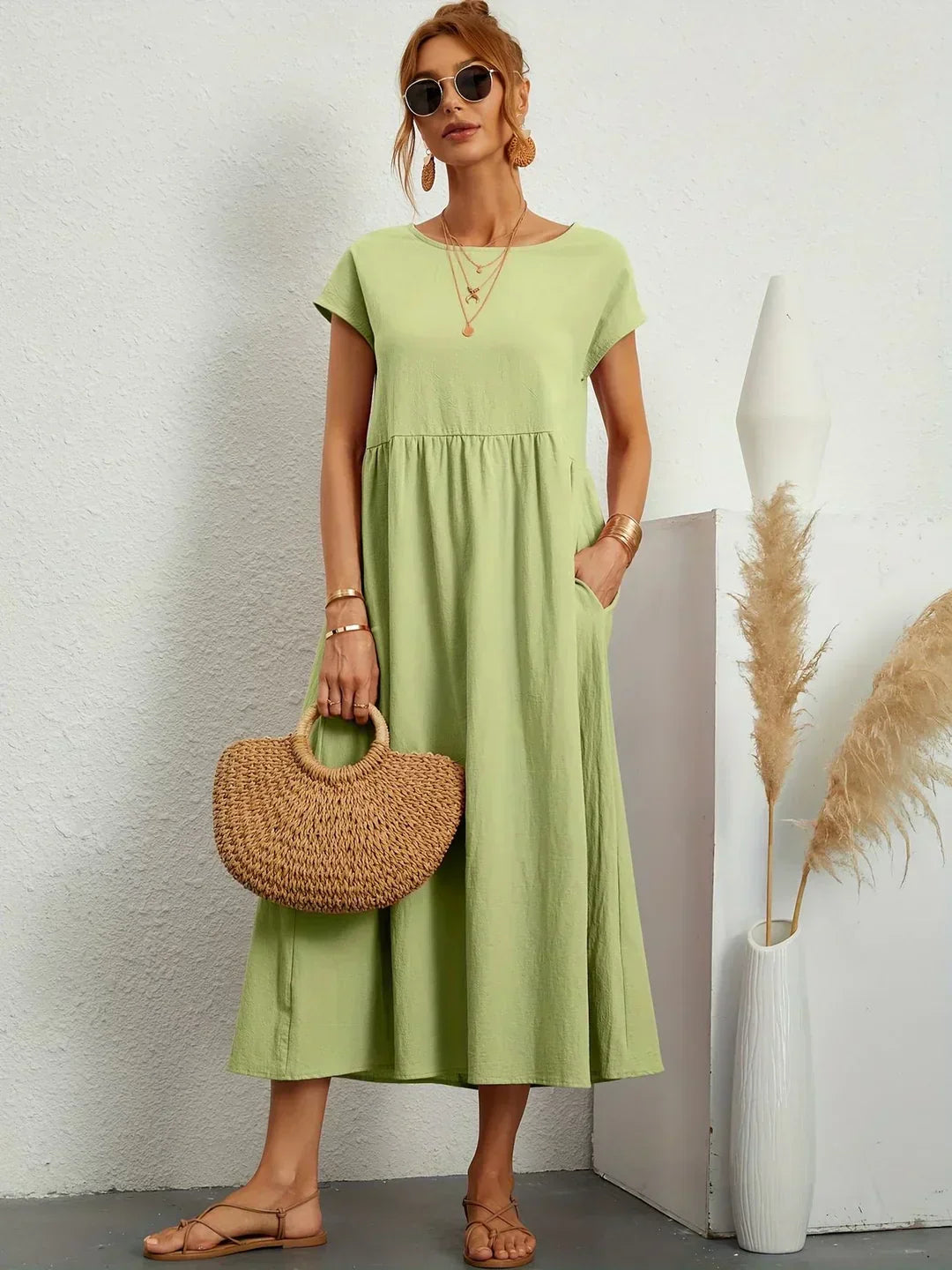 Maria™ | Vestido elegante con cuello redondo