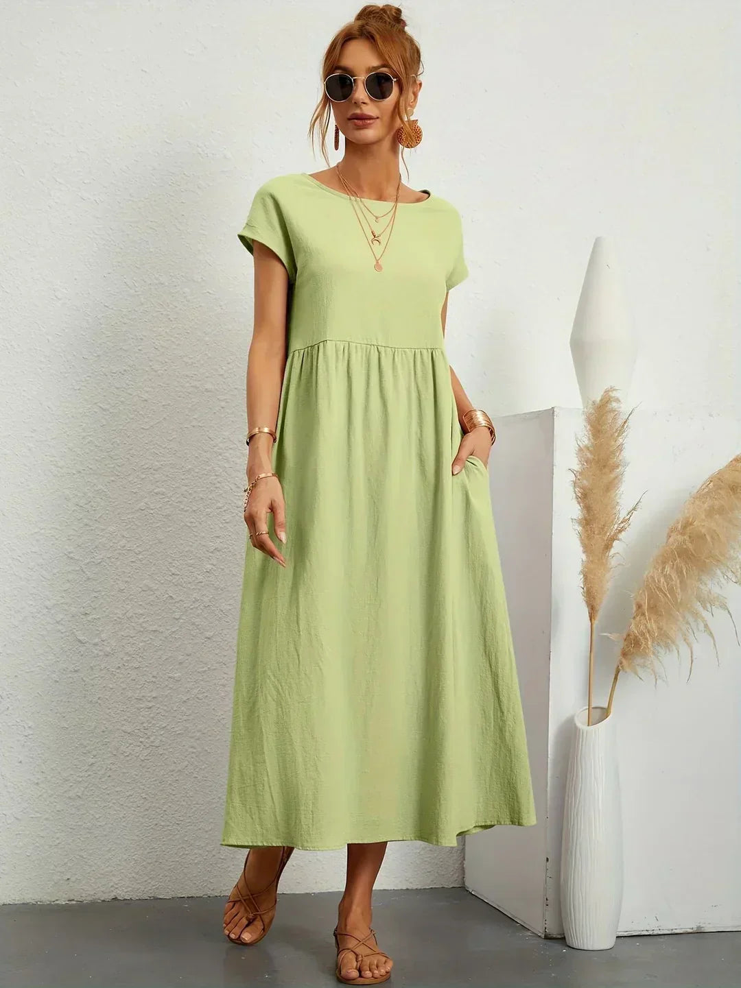 Maria™ | Vestido elegante con cuello redondo