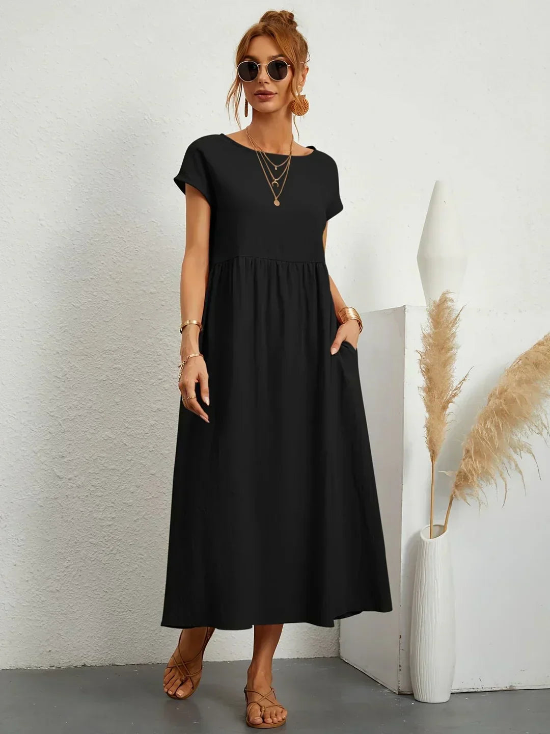 Maria™ | Vestido elegante con cuello redondo