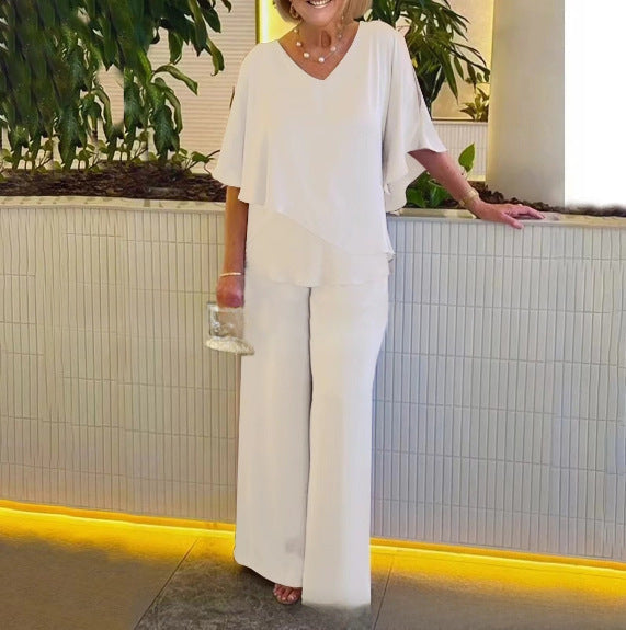Martha - Conjunto cómodo con piernas anchas