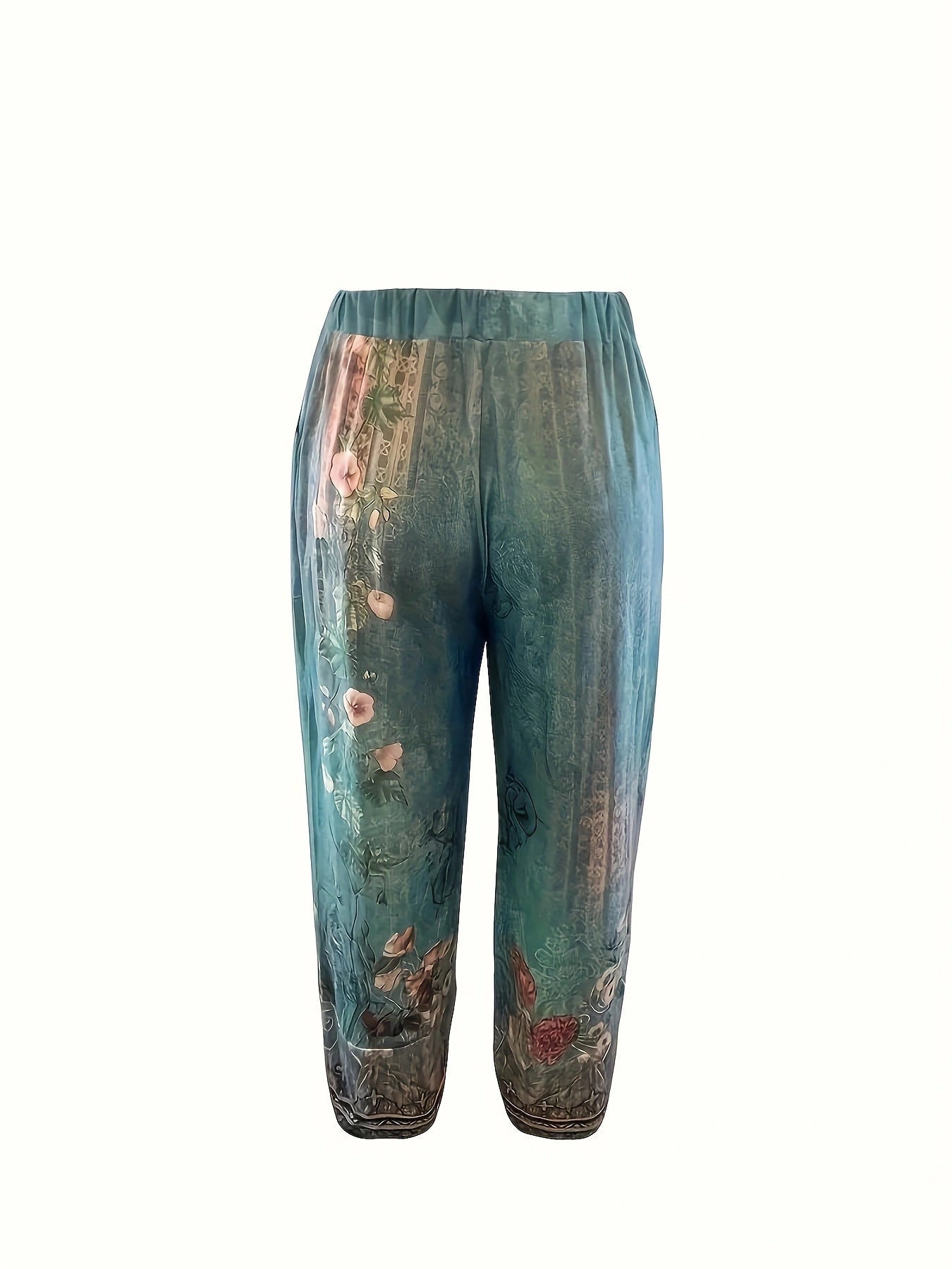 Pantalones de Pierna Ancha con Estampado Floral para Mujer de Corte Amplio