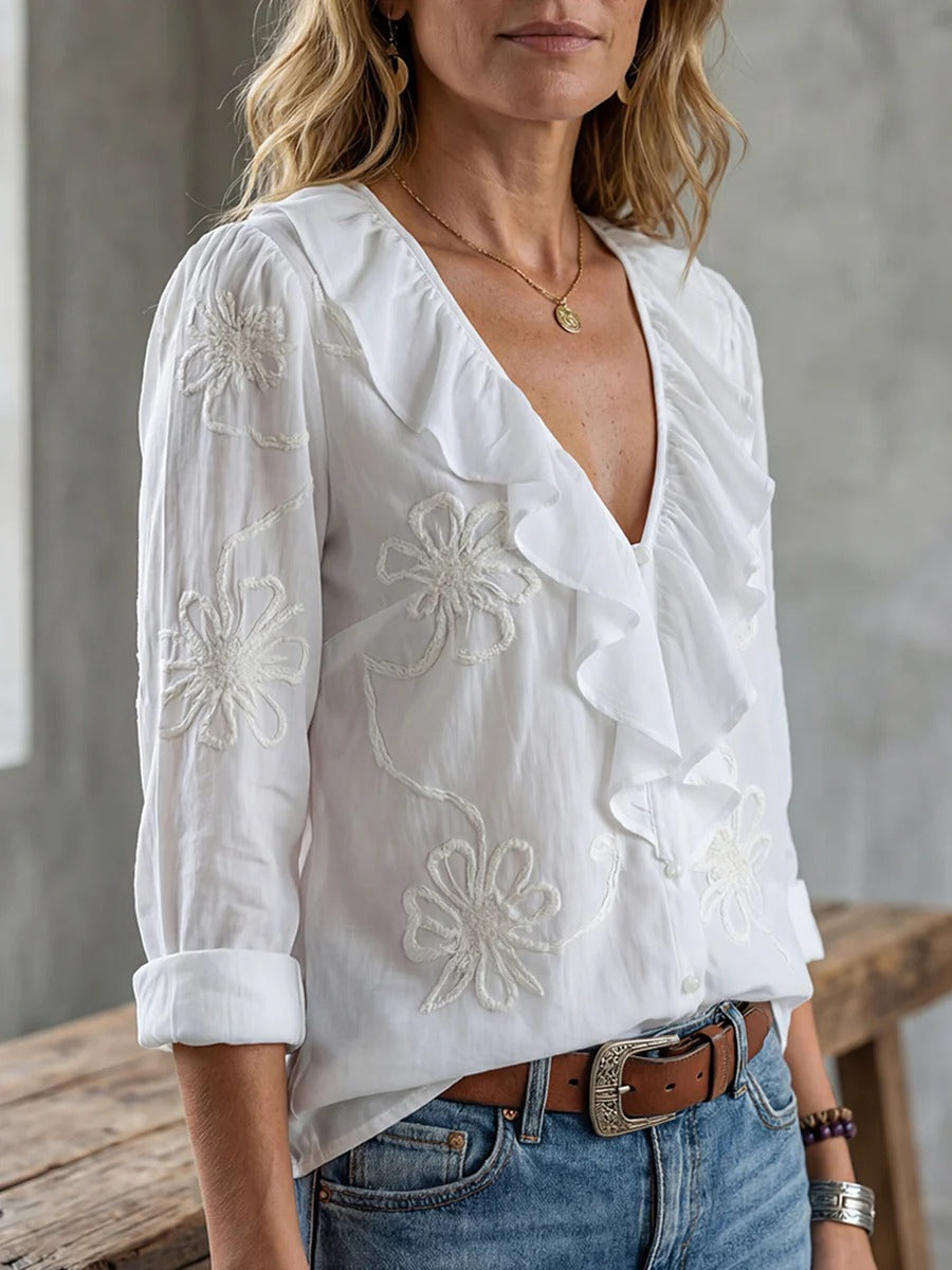 Isaline™ — Blusa elegante con volantes de encanto femenino