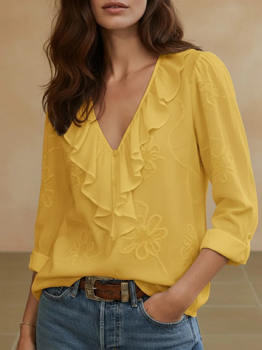 Isaline™ — Blusa elegante con volantes de encanto femenino