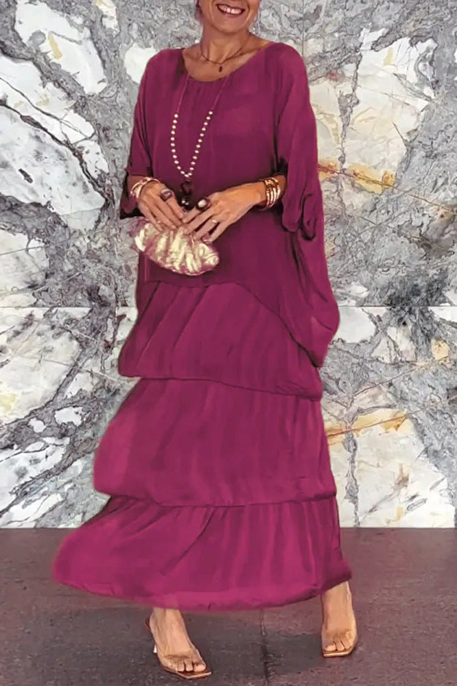 Vestido Capa Nora - Escarlata