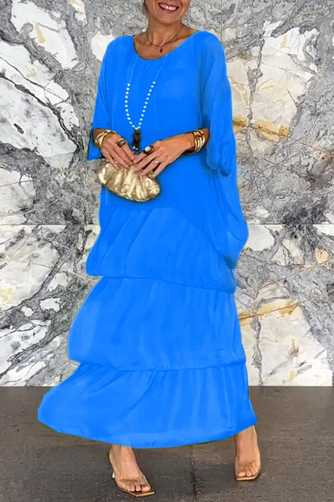 Vestido Capa Nora - Azul