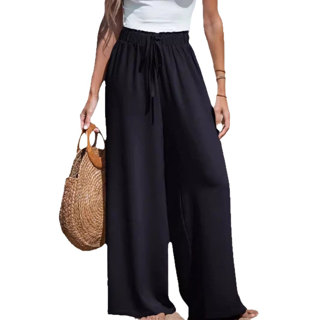 Pantalones Anchos Livianos para Mujeres, Cómodos con Cintura Ajustable