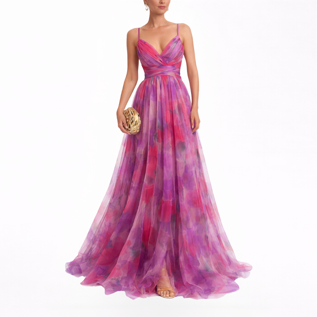 Giselle | Maxi vestido encantador con estampado floral
