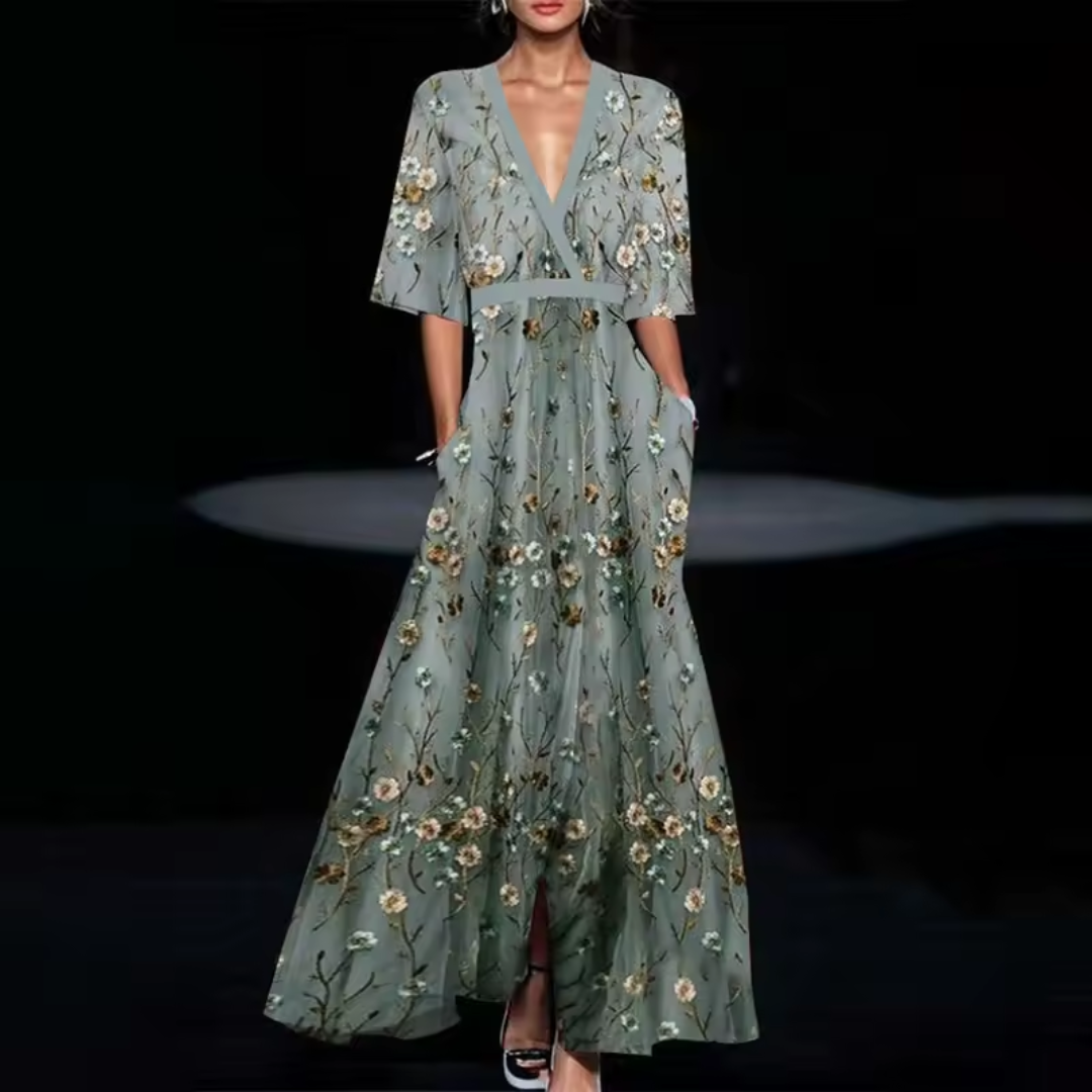Michelle™ - Vestido Envolvente Floral Elegante
