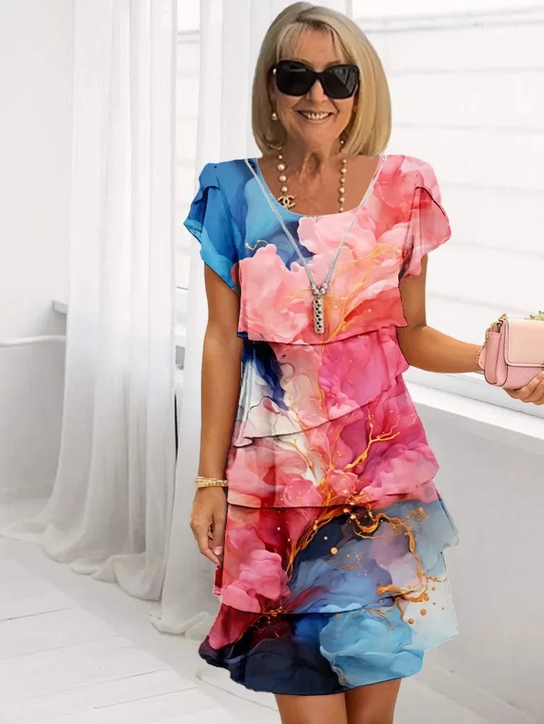 Caroline • Vestido con Volantes de Confort Elegante