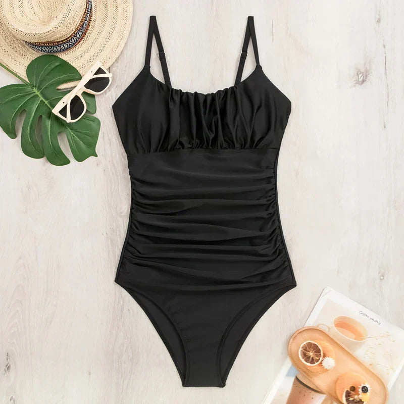 Leona | Tu elegante monokini con control de abdomen en negro