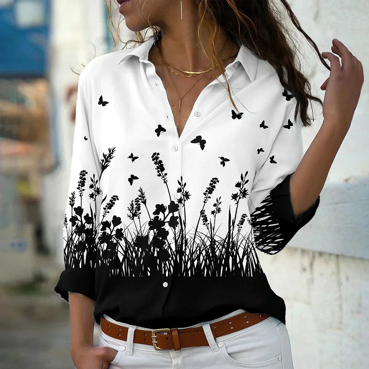 GEERTJE I BLUSA MODERNA CON ESTAMPADO