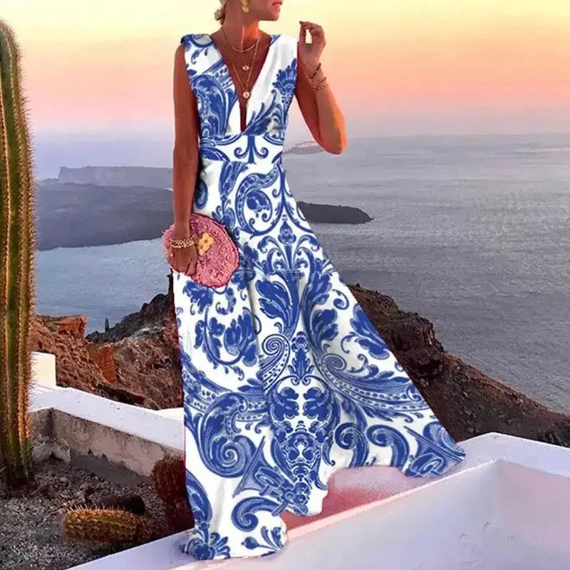 Lynor™ | Elegante Vestido Floral Sin Mangas en Estilo Chic Francés