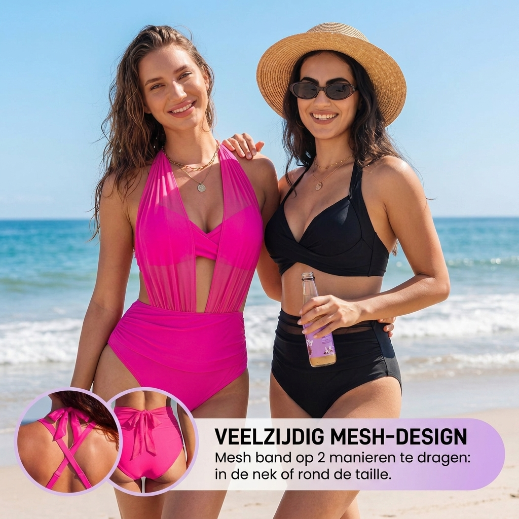Sabine | Bikini de Control de Barriga de 2 en 1 con Cintura Alta