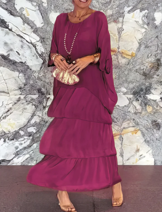 Lara – Vestido largo fluido elegante