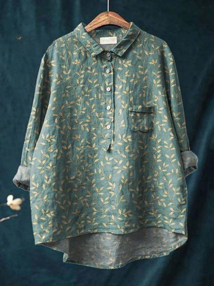 Sienna™ | Blusa de Lino Atemporal con Estampado
