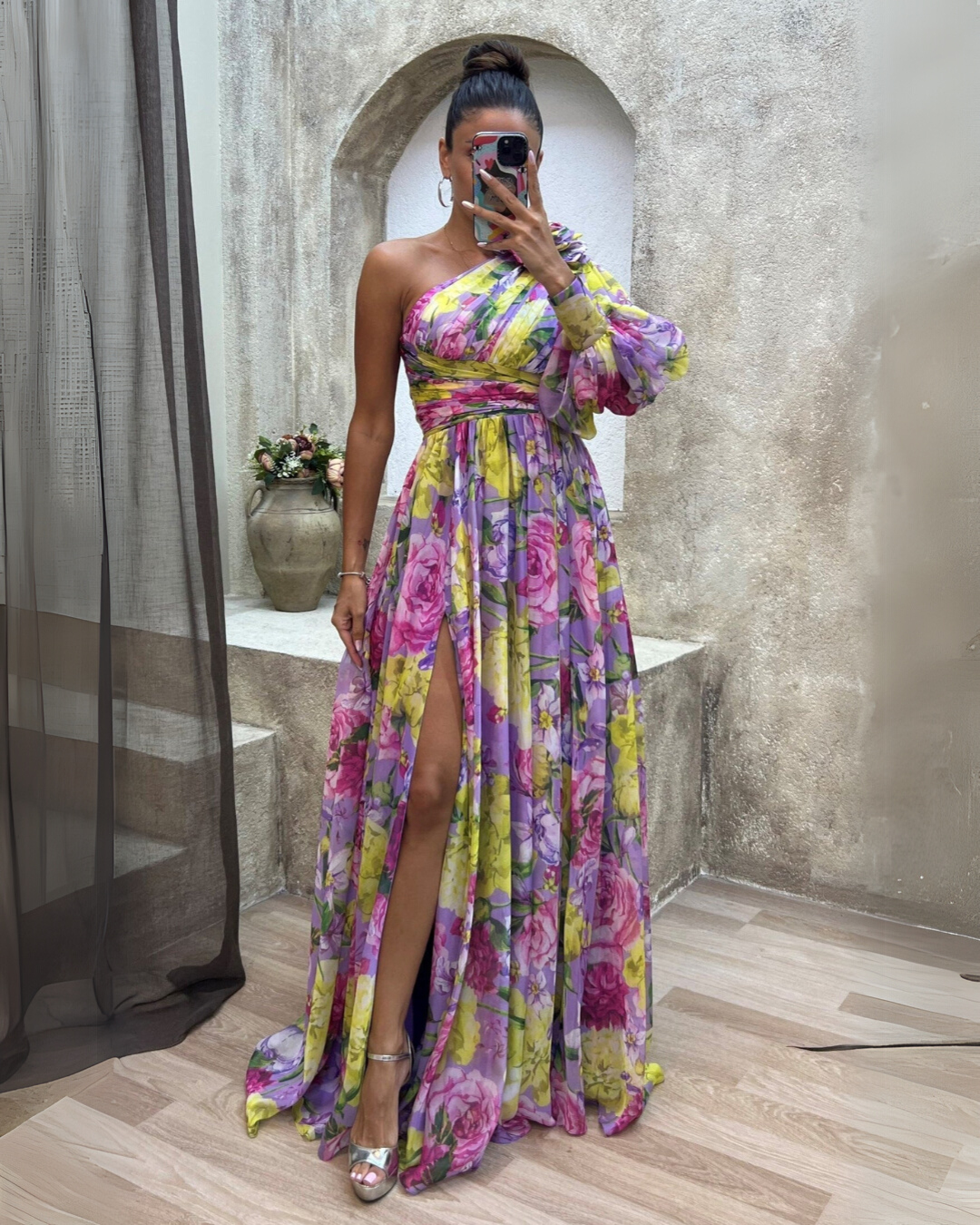 Evelyn™ | Vestido Drama Florido