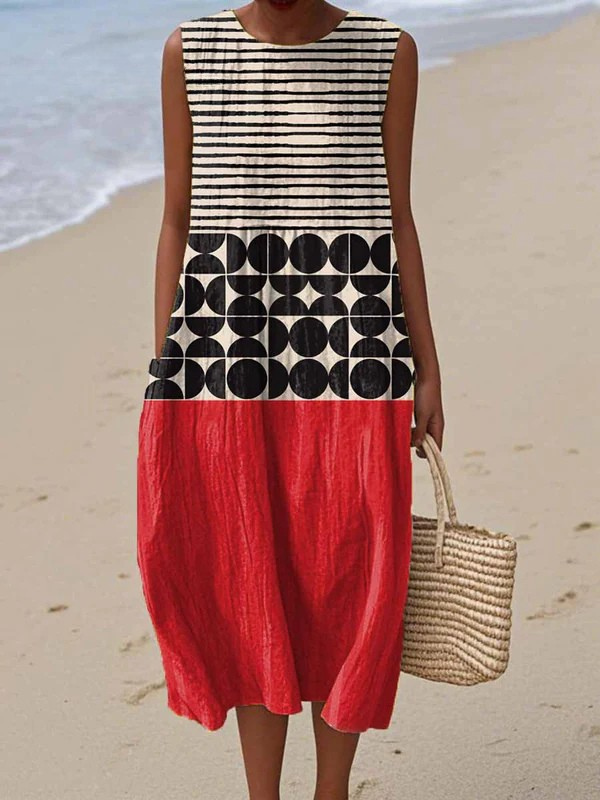 Jane™ Vestido Midi Colorblock