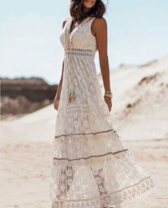 Emerson - Vestido Boho con Borlas y Cintura Ajustable