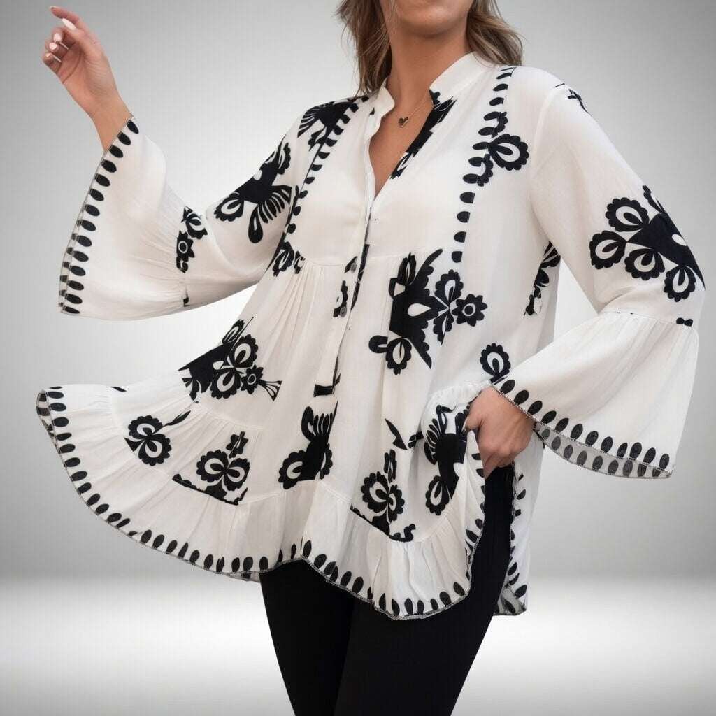Théodeline™ – Blusa bordada bohemia, feminidad deslumbrante