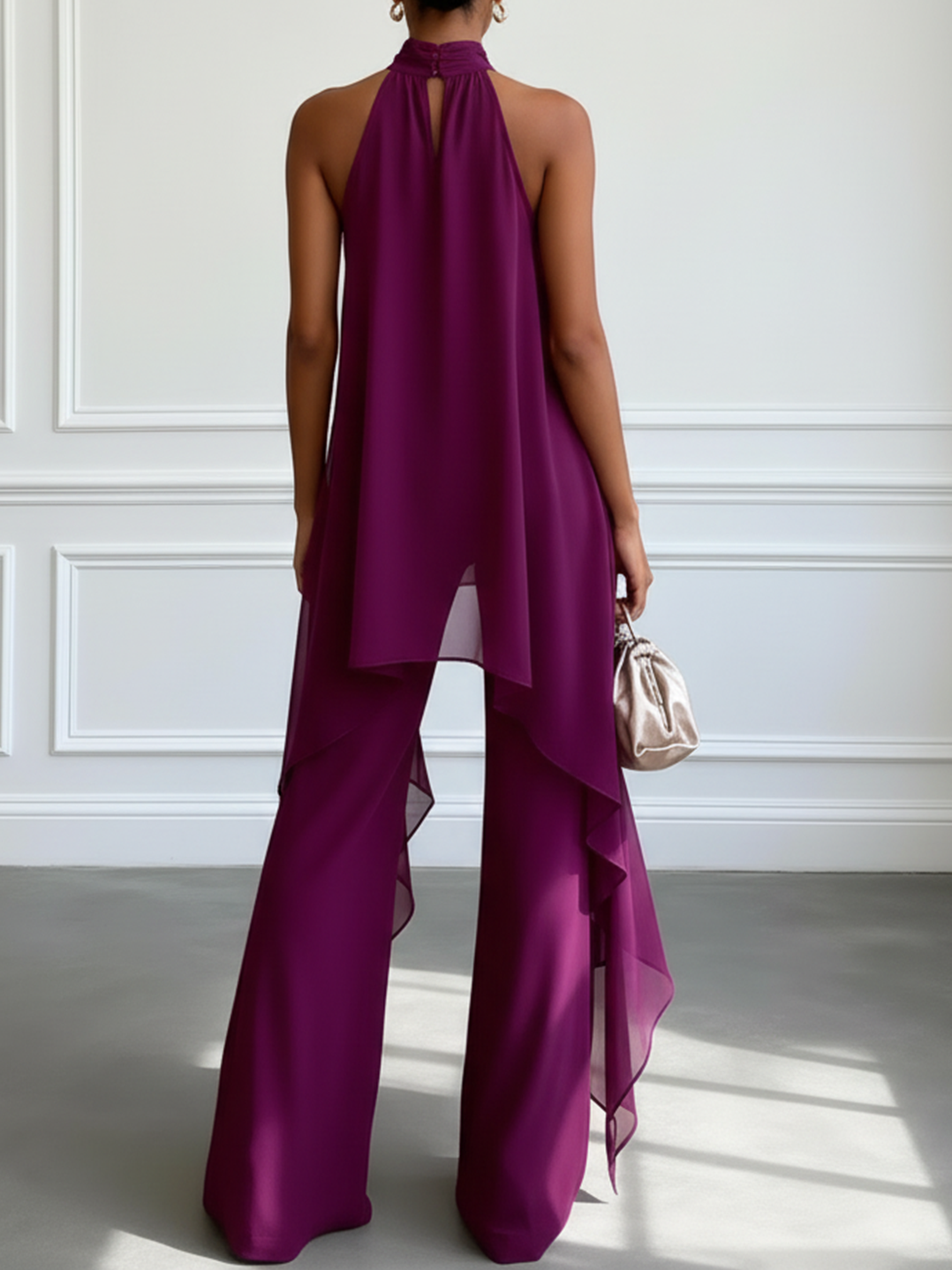 Viola - Conjunto Elegante Halter con Pantalón