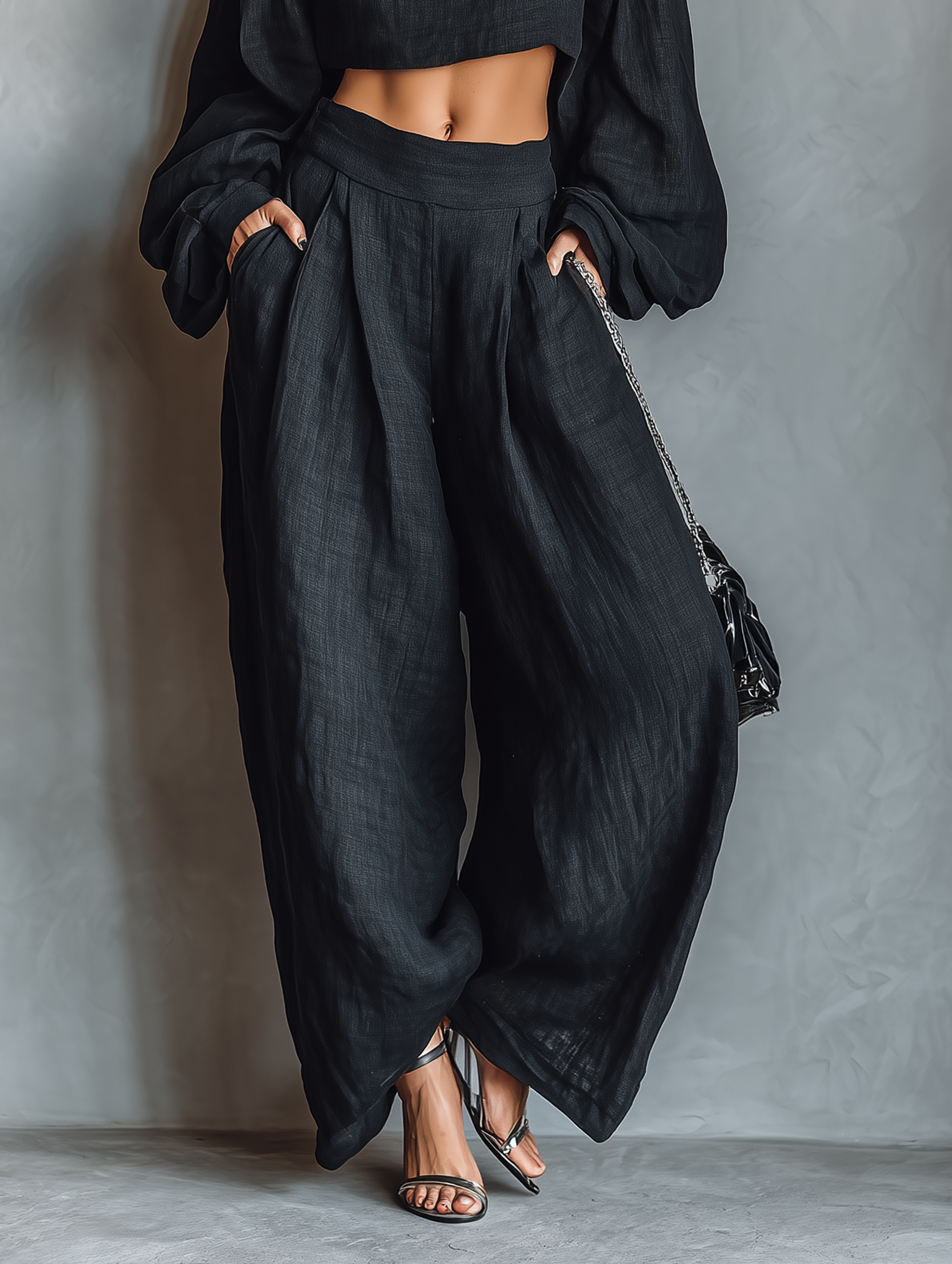 Tess™ || Conjunto off-shoulder con pantalón ancho