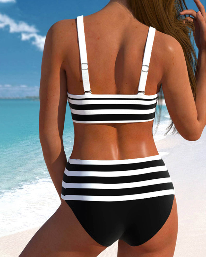 Bloom | Bikini de rayas con cintura alta