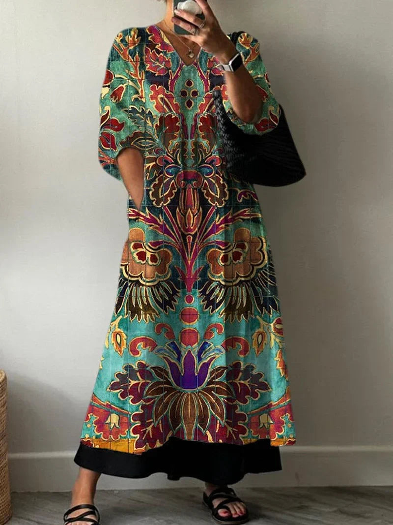 Vestido Elegante con Estampado Carolina