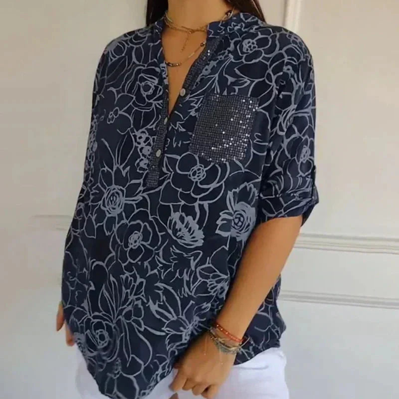 Coralie™ — Blusa elegante con estampado refinado