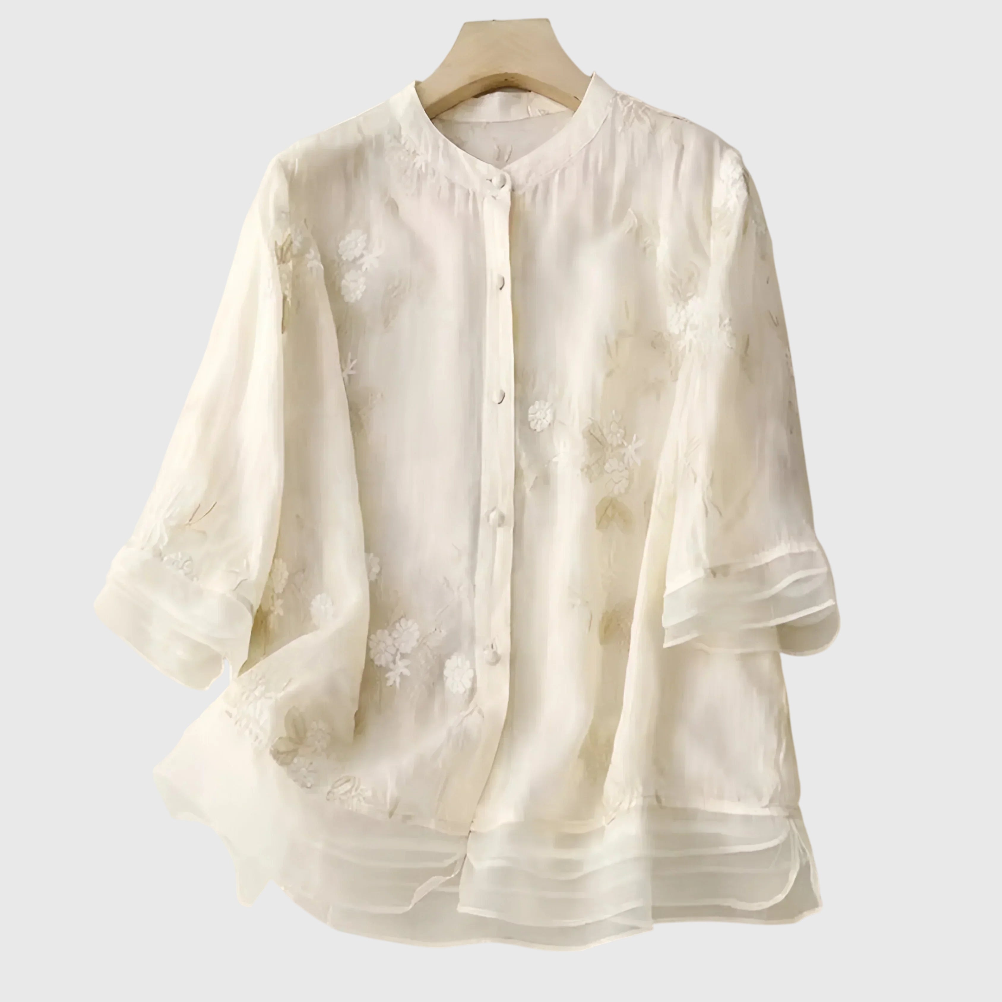 Nellie | Top Elegante con Flores Bordadas