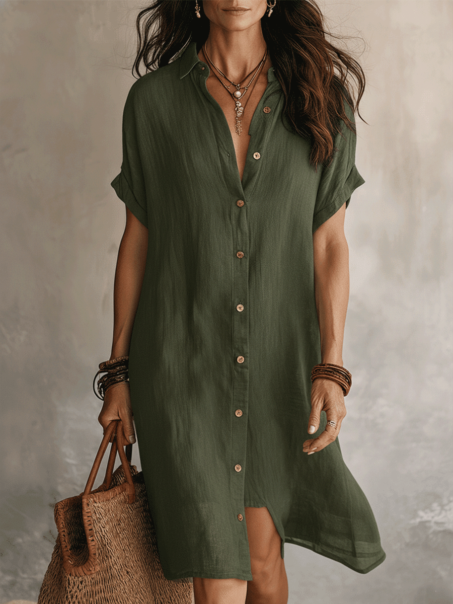 Moderna Boho Sin Esfuerzo Vestido Midi Negro Relajado